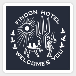 Vintage Travel Matchbook Findon Hotel Welcomes You Vintage Matchbook TexMex Arizona New Mexico Retro Southwest Burro Cactus Sombrero Sticker
